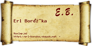 Erl Boróka névjegykártya